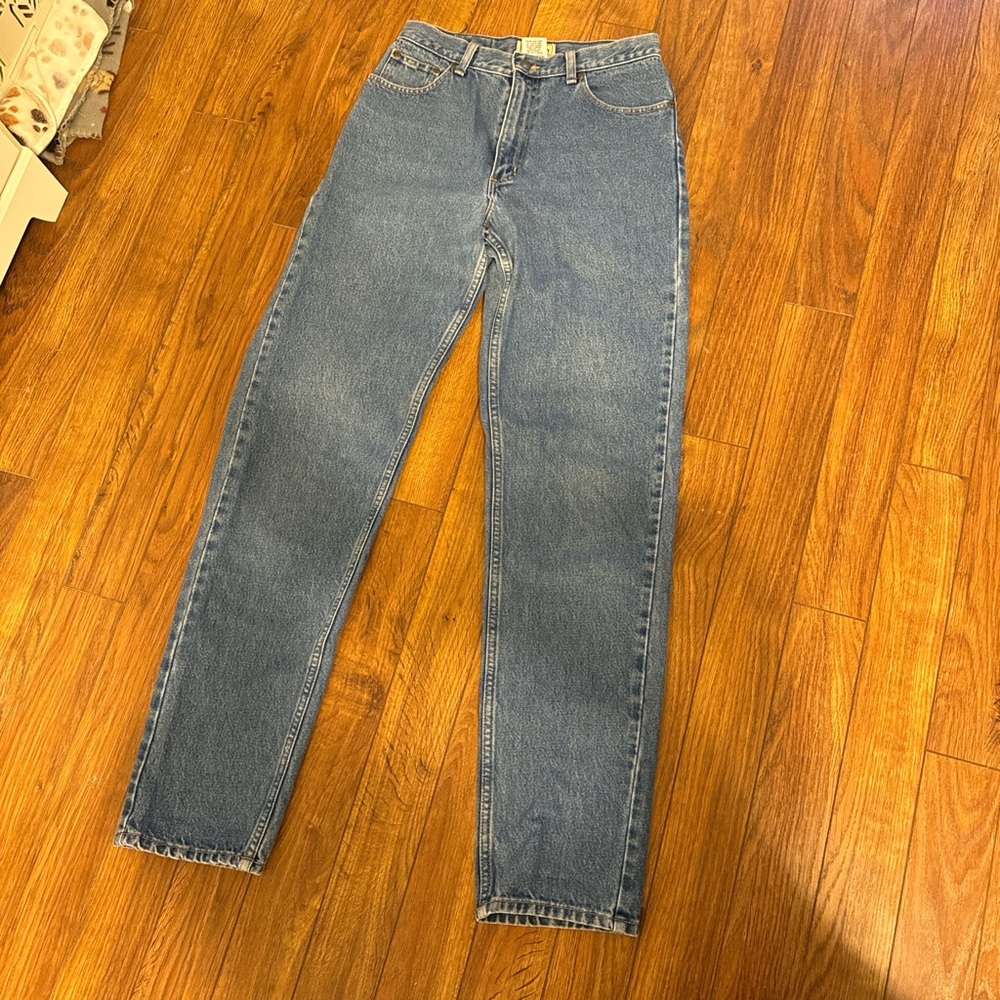 L.L. Bean Blue Denim Jeans with Brown Patch